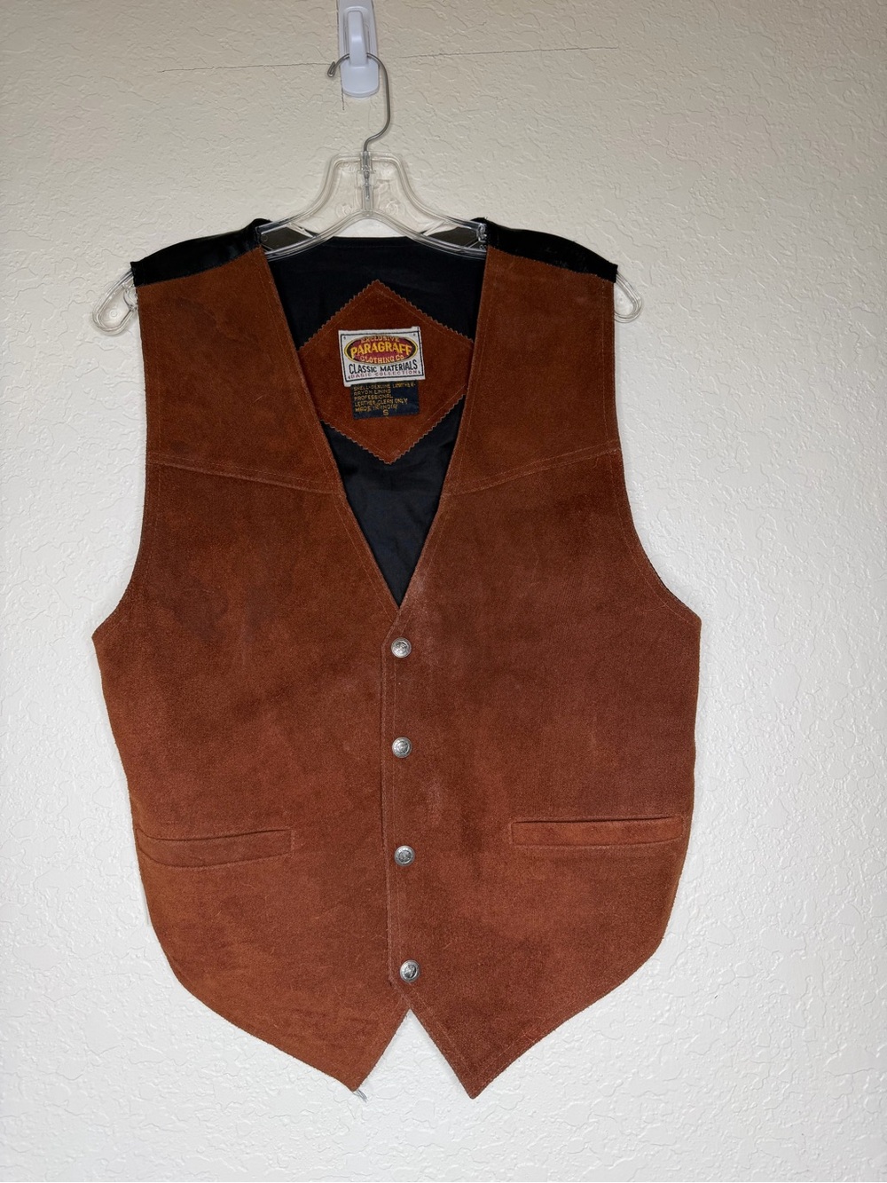Vintage Paragraff Clothing Co Brown Leather Vest
